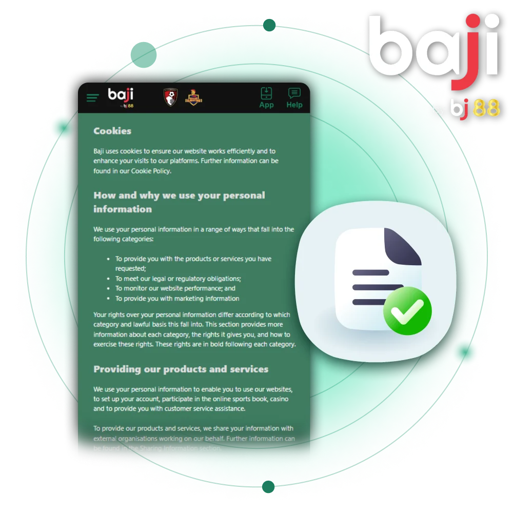 Allow small files to be stored on your pc for the operation of the Baji Live site.