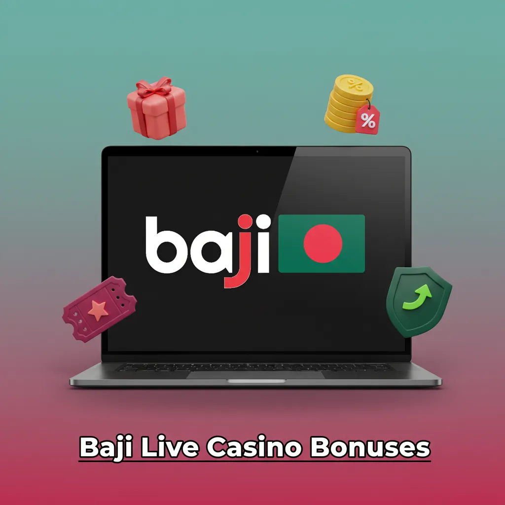 Baji Live Casino bonuses: 20% Daily Slots Reload 2,000 BDT; 10% Weekly Cashback 5,000 BDT; 15% Fishing Boost; Drops & Wins