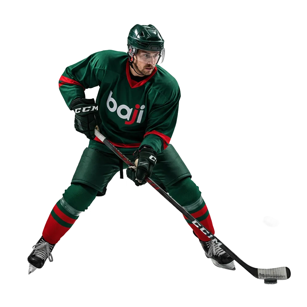 Ice hockey betting in Bangladesh on Baji Live: moneyline, totals, in-play, cash out, welcome bonus.