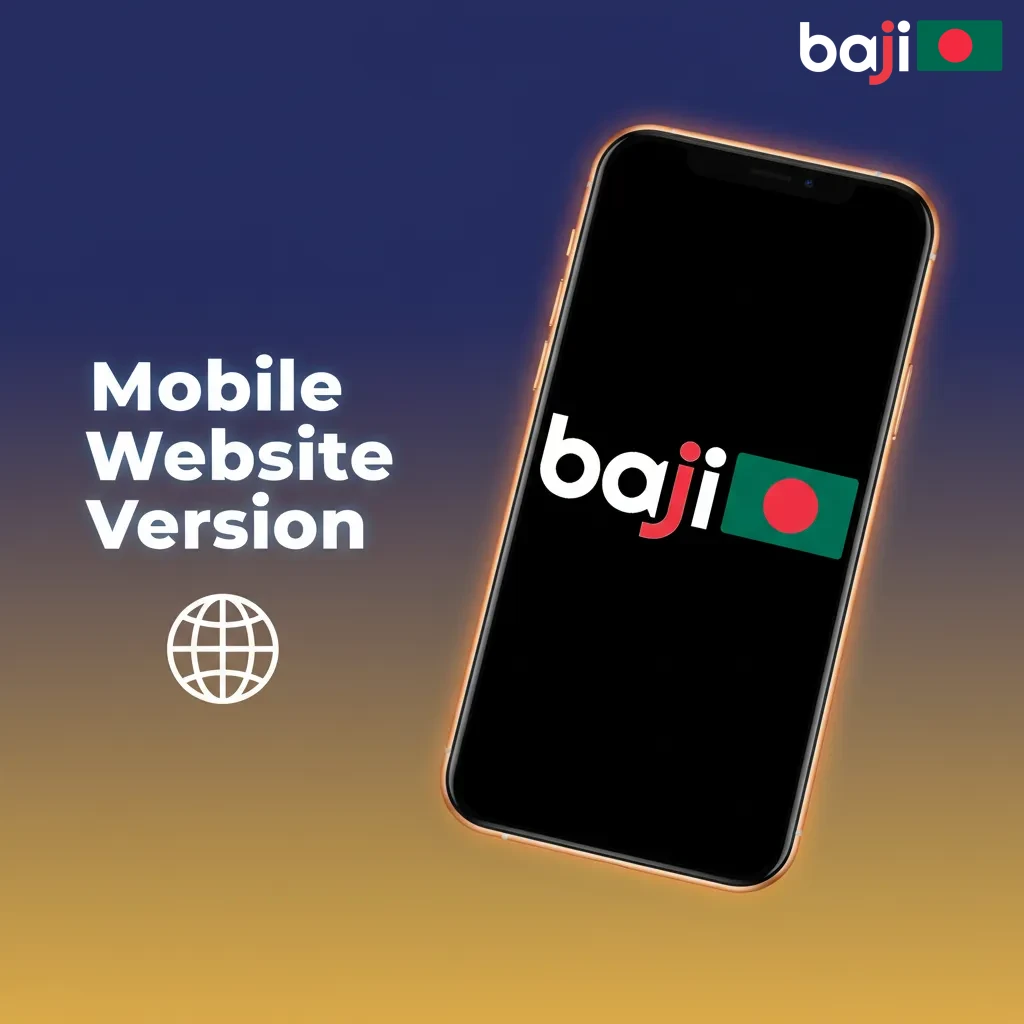 Baji Live mobile site on smartphone with Sports, Casino, Promotions; low data, BDT payments, live betting, slots & crash