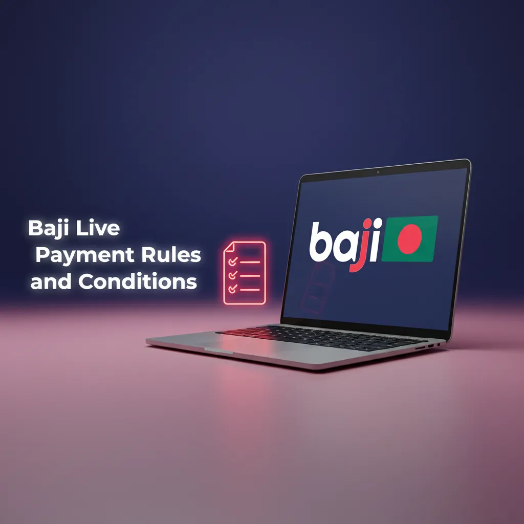 Infographic: Baji Live Payment Rules—KYC, name match, 1x turnover, same method, correct details. Bangladesh No third-party.
