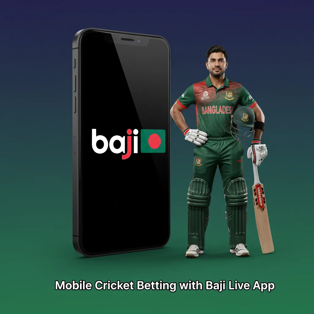 Baji Live PWA on smartphone showing cricket odds and live match stats, with Add to Home icons for Android and iOS.