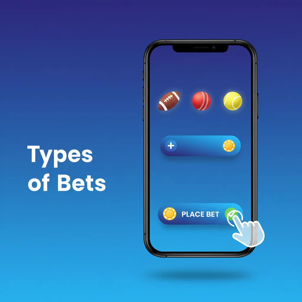 Types of bets: Single (one pick), Express/Parlay (all must win), System (some losses allowed).